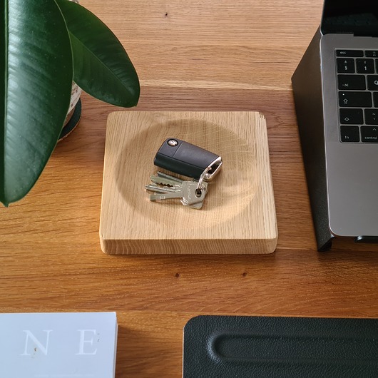 organizery Duża taca na klucze z drewna dębowego