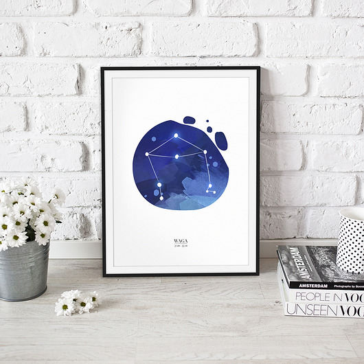 Plakat Waga Konstelacja Znak Zodiaku trochę na ścianę