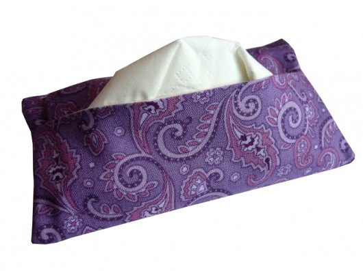 Fioletowy paisley -etui na chusteczki Gazynia