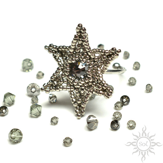 Starry Night,pierścionek z kryształem Swarovski Sol