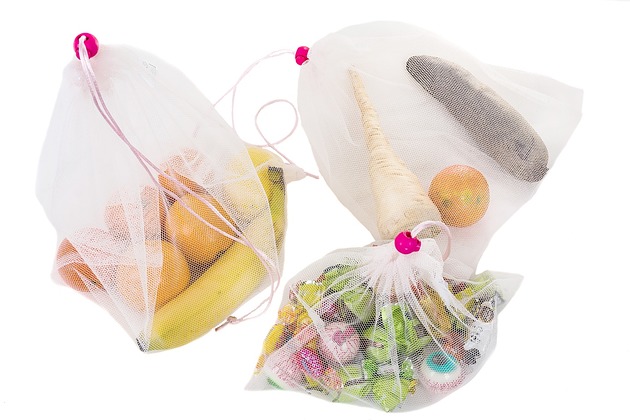Zestaw woreczkow zero waste tiulowe różowe ekosiatki