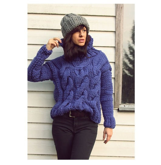 swetry damskie  Chabrowy sweter z wełną