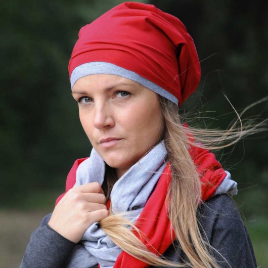 ZESTAW CZAPKA PLUS KOMIN TUBA czerwona purol design
