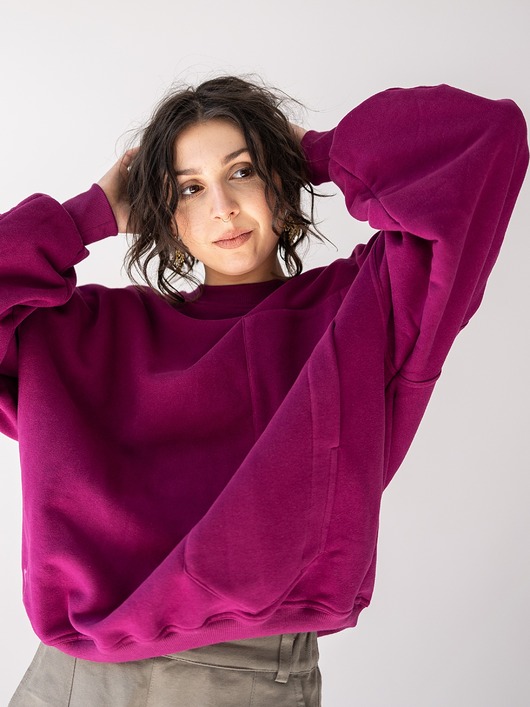 bluza bez kaptura damska Bluza MAgenta