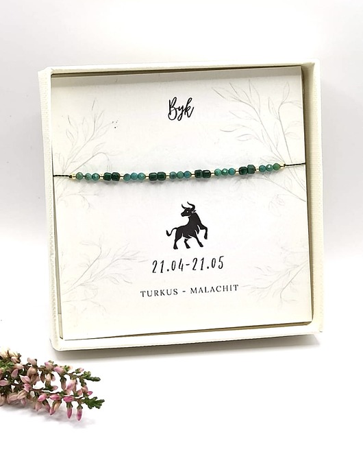 bransoletki z kamieni naturalnych Bransoletka zodiakalna Byk