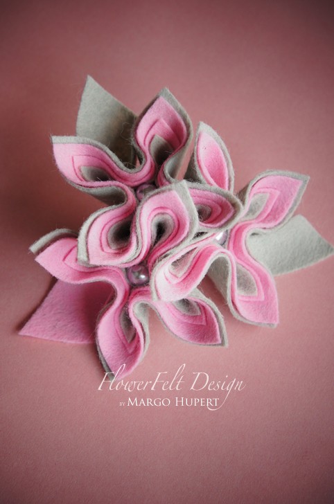 różowe z czarnym FlowerFelt Design