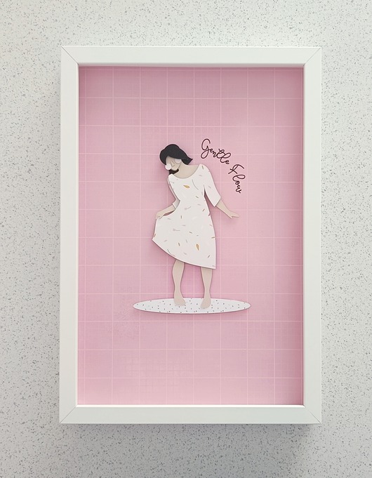 grafiki i ilustracje "Gentle Flow" - ilustracja przestrzenna z papieru, kolaż