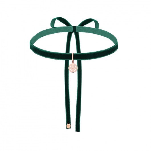 Szmaragdowy choker z rozetą SOTHO