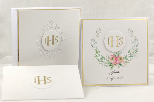 kartki na komunię Kartka na komunię z pudełkiem i kopertą, 52F