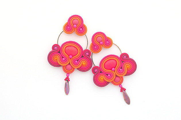 kolczyki soutache Jesienn jarzębina