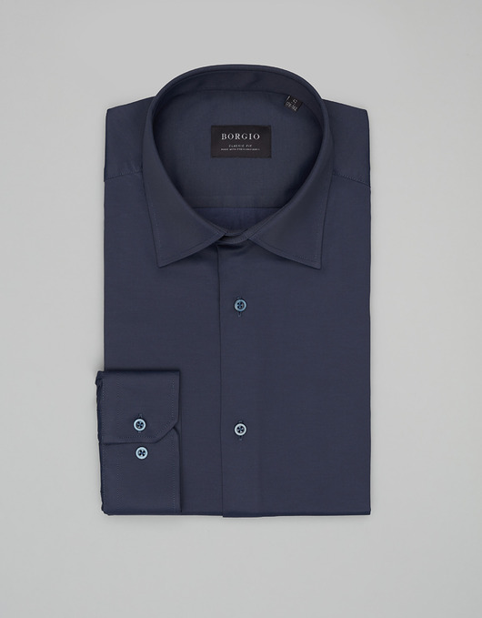 koszule męskie Koszula lumia 00639 długi rękaw granatowy classic fit