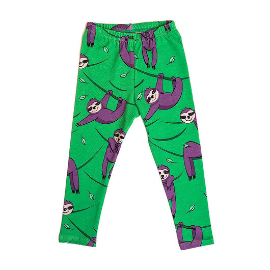 legginsy i getry dla dziewczynki Legginsy Zielony Leniwiec