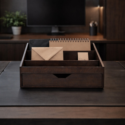 organizery Gabinetowy organizer na biurko - wenge