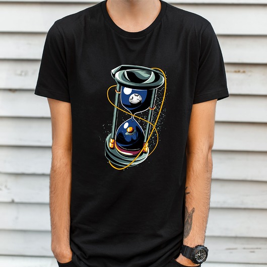 t-shirty męskie Koszulka czarna z nadrukiem Klepsydra