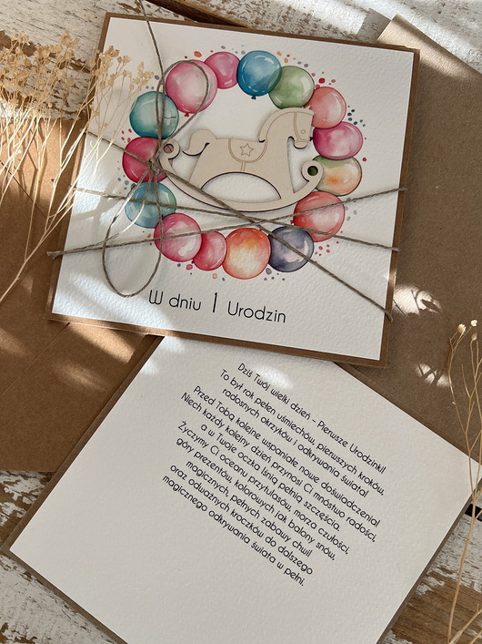 kartki scrapbooking Ręcznie robiona kartka na urodziny  życzenia urodzinowe dla dziecka - Twój pi