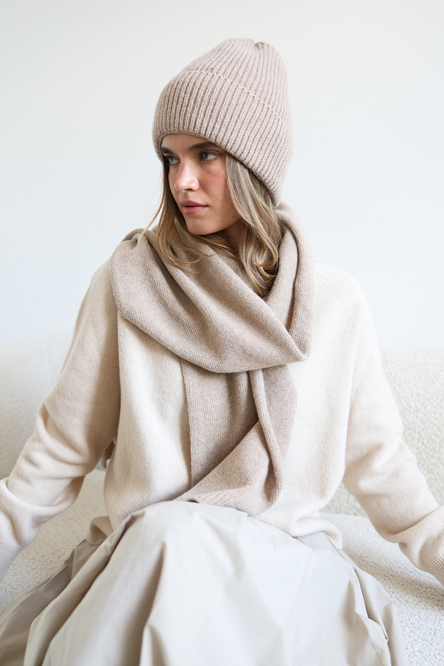 rękawiczki damskie Mitenki Merino & cashmere beżowe