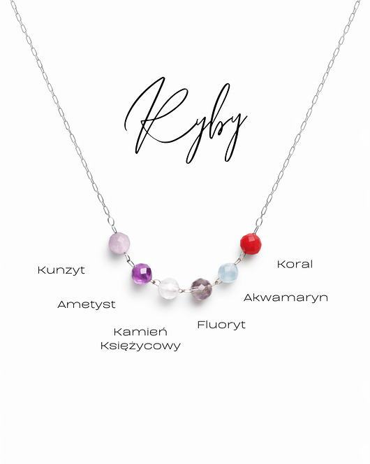 srebrne naszyjniki Twój ZODIAK, Naszyjnik Glam, Ryby, srebrny