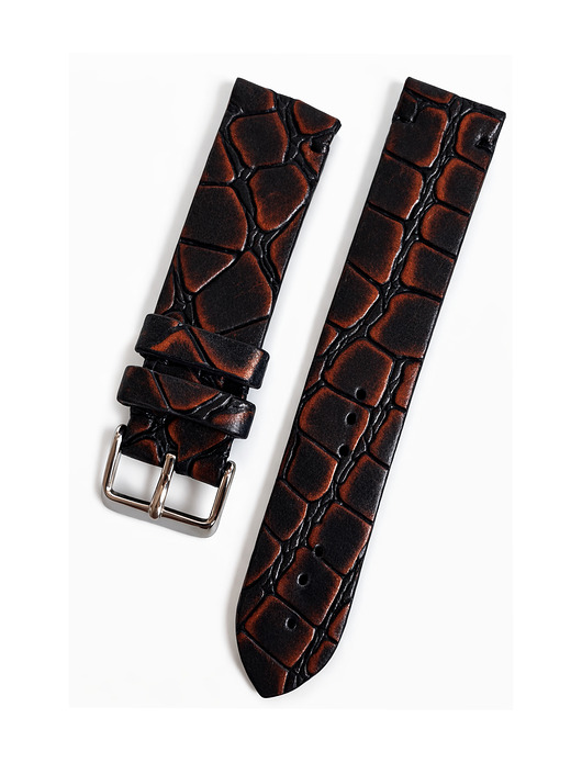 zegarki różne Pasek do zegarka  rozm: 20mm czarno miedziany