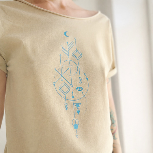 t-shirt damskie Turkusowy alchemik Piasek pustyni Oversize