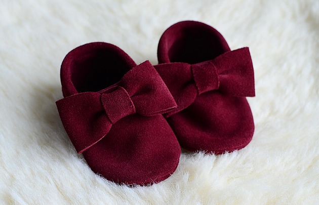 Mokasyny Zamszowe(Maroon Bows) Marta Made It 