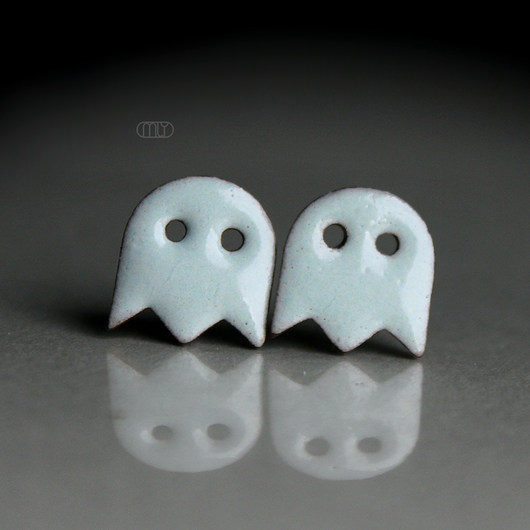 kolczyki ceramiczne Duszki/stal chirurgiczna