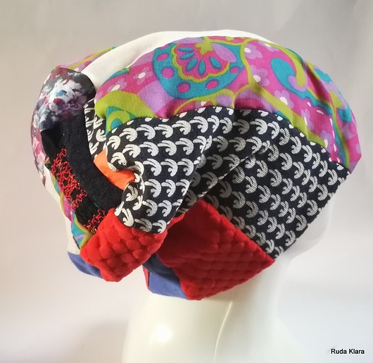 czapka damska etno boho handmade szyta ruda klara