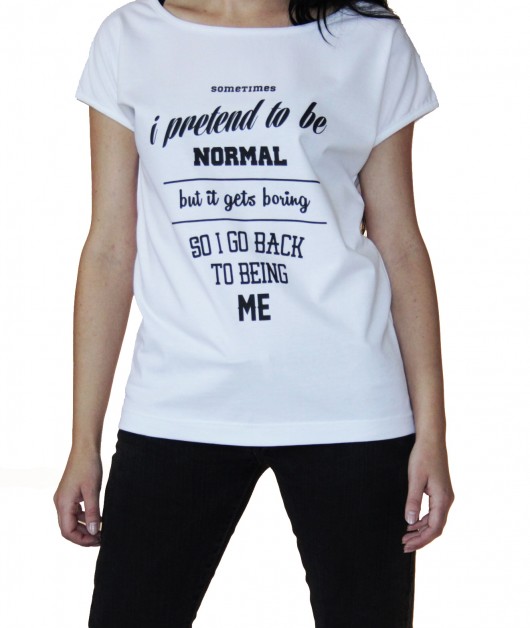 Biały T-shirt z nadrukiem drunklegends
