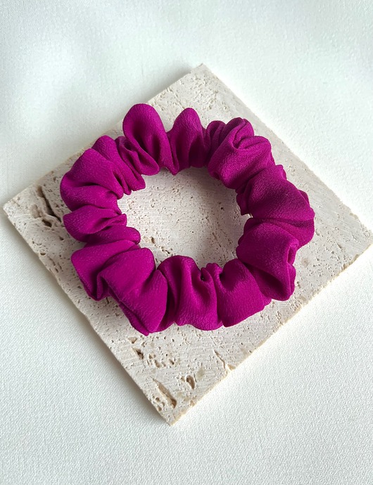 gumki do włosów Jedwabna gumka  do włosów Fuksja Chic  - mini 8 cm