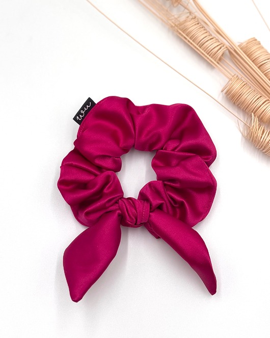 gumki do włosów Scrunchie/frotka bow Fuksja