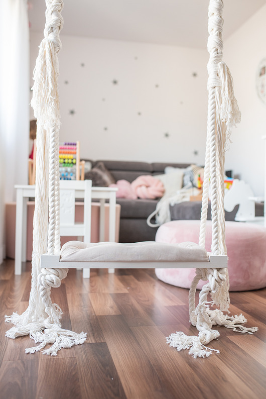 Stylowa huśtawka MEDIUM 60CM na linach dla dzieci OhSwing