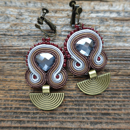 klipsy Małe etniczne klipsy soutache