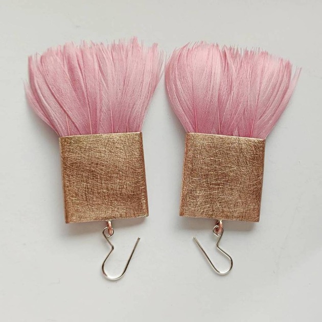 kolczyki z piórami PIÓRKO kolczyki