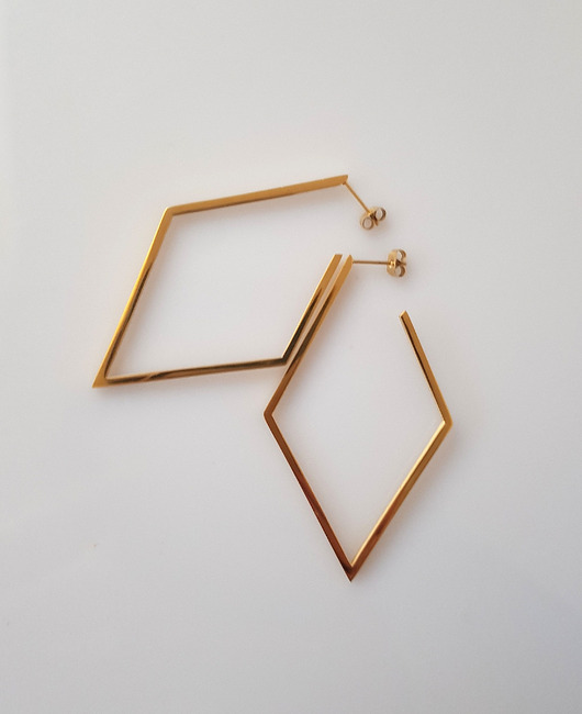 kolczyki pozłacane Kolczyki pozłacane Złote Romby