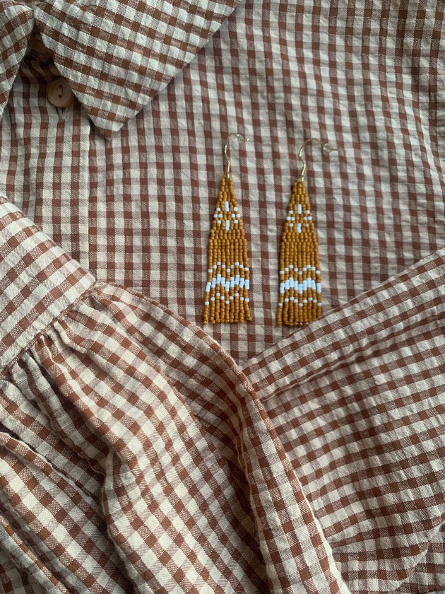 kolczyki szklane Kolczyki boho hippie etno koraliki szklane