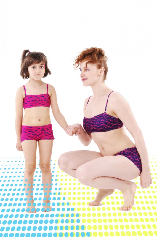bikini MAMA+CÓRECZKA komplet Mustache Betakaroten