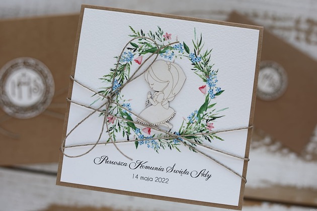 kartki na komunię Personalizowana kartka komunijna pamiątka komunii