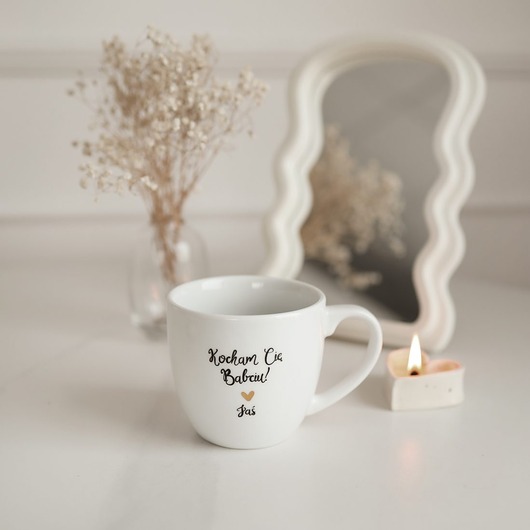 kubki Kubek 300 ml - Kocham Cię Babciu + Imię ZŁOTE SERCE