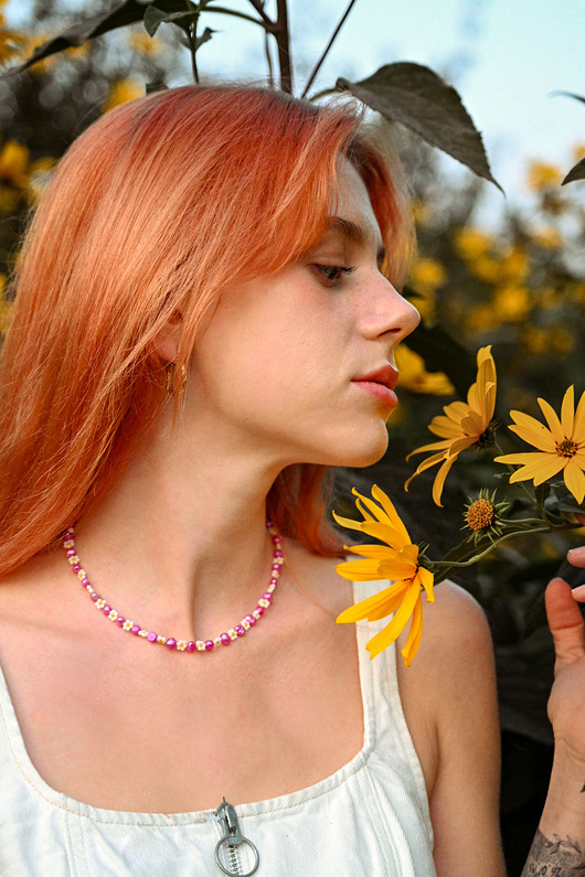 chokery Naszyjnik Rosalia, biżuteria z pereł słodkowodnych i koralików