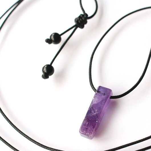 wisiory Ametyst subtelny wisior do 80 cm