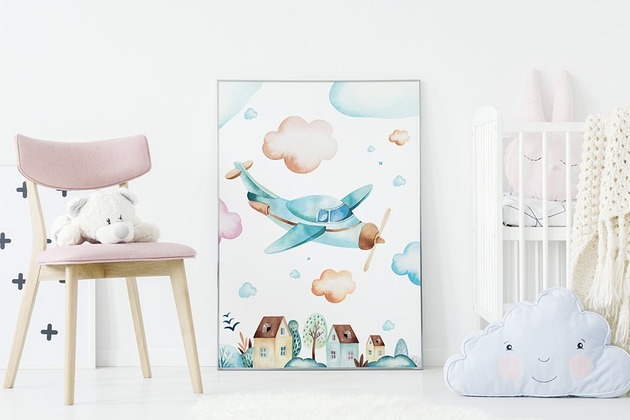 Plakat Samolocik pokój dziecka dekoracje HOG STUDIO