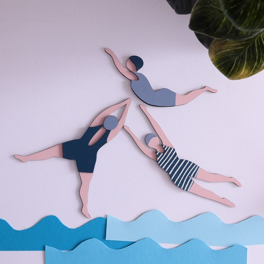 Ozdoby na ścianę Dekor  pływaczki