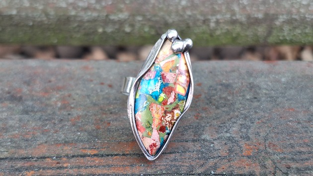 pierścionki - różne Kolorowo - pierścionek regulowany