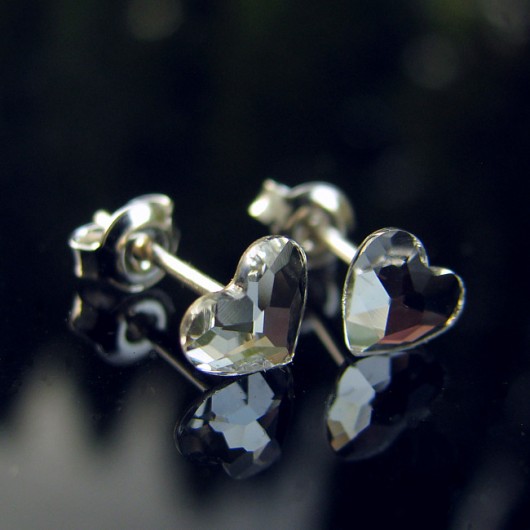 Drobne kolczyki kryształ Swarovski - Serduszka Marisella