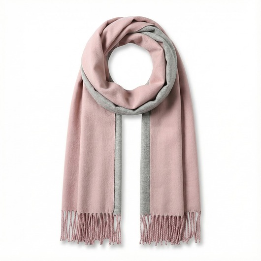 szale damskie SZAL SZALIK kaszmir 100% kaszmirowy pudrowy Różowy