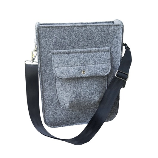 torby na ramię Mega listonoszka filcowa - A4 - SZARA - na pasku