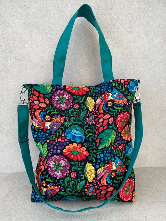 torby na ramię Torba na ramię XL - print rajskie ptaki