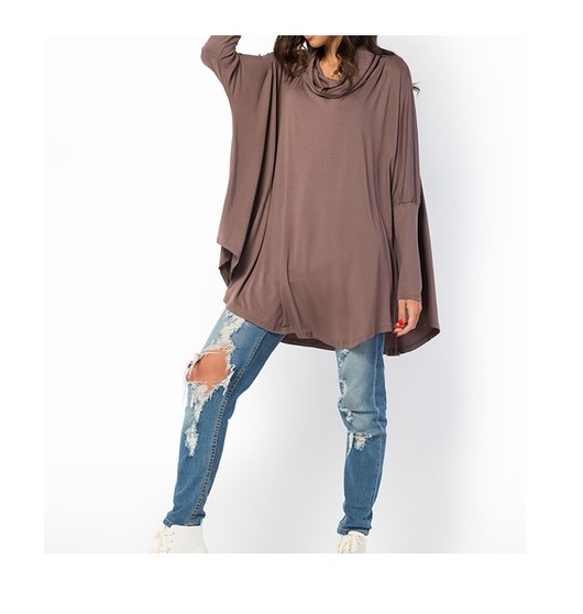 Bluzka MELANGE tunika oversize capuccino  Meleksima 