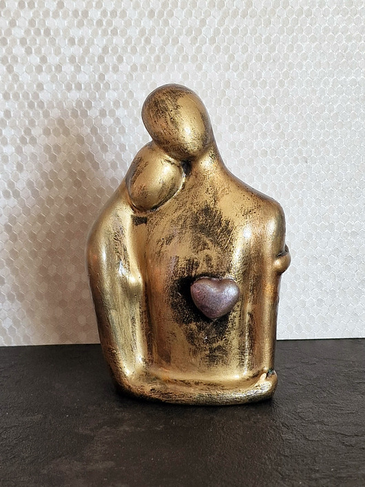 figurki i rzeźby Prezent ślubny Rzeźba z gipsu Jesteś Moim Skarbem złota wys. 12,3 cm