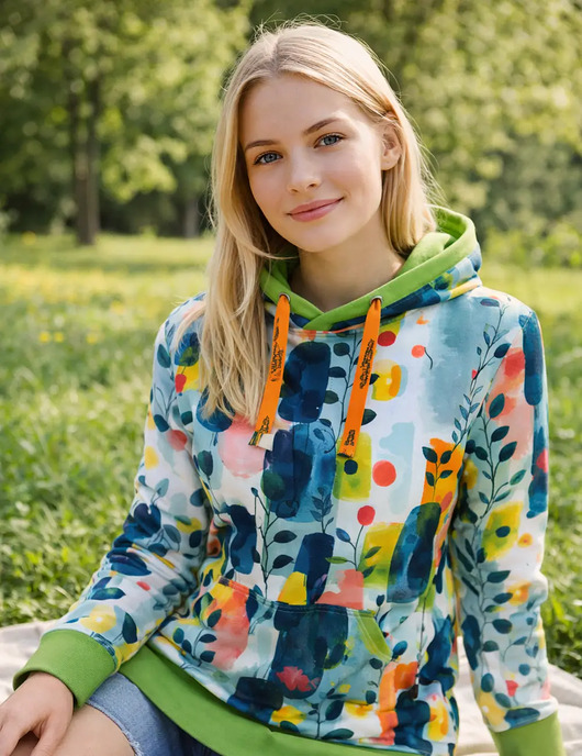 bluza z kapturem damska Bluza kangurka "Orient"