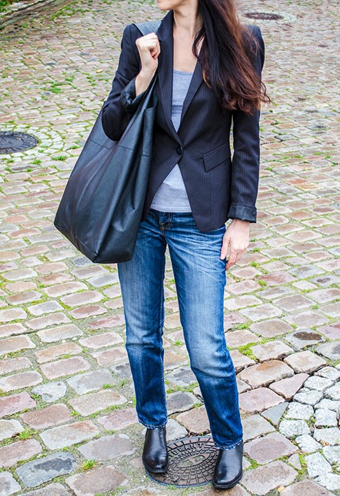 SHOPPER BAG - czarna hanushka